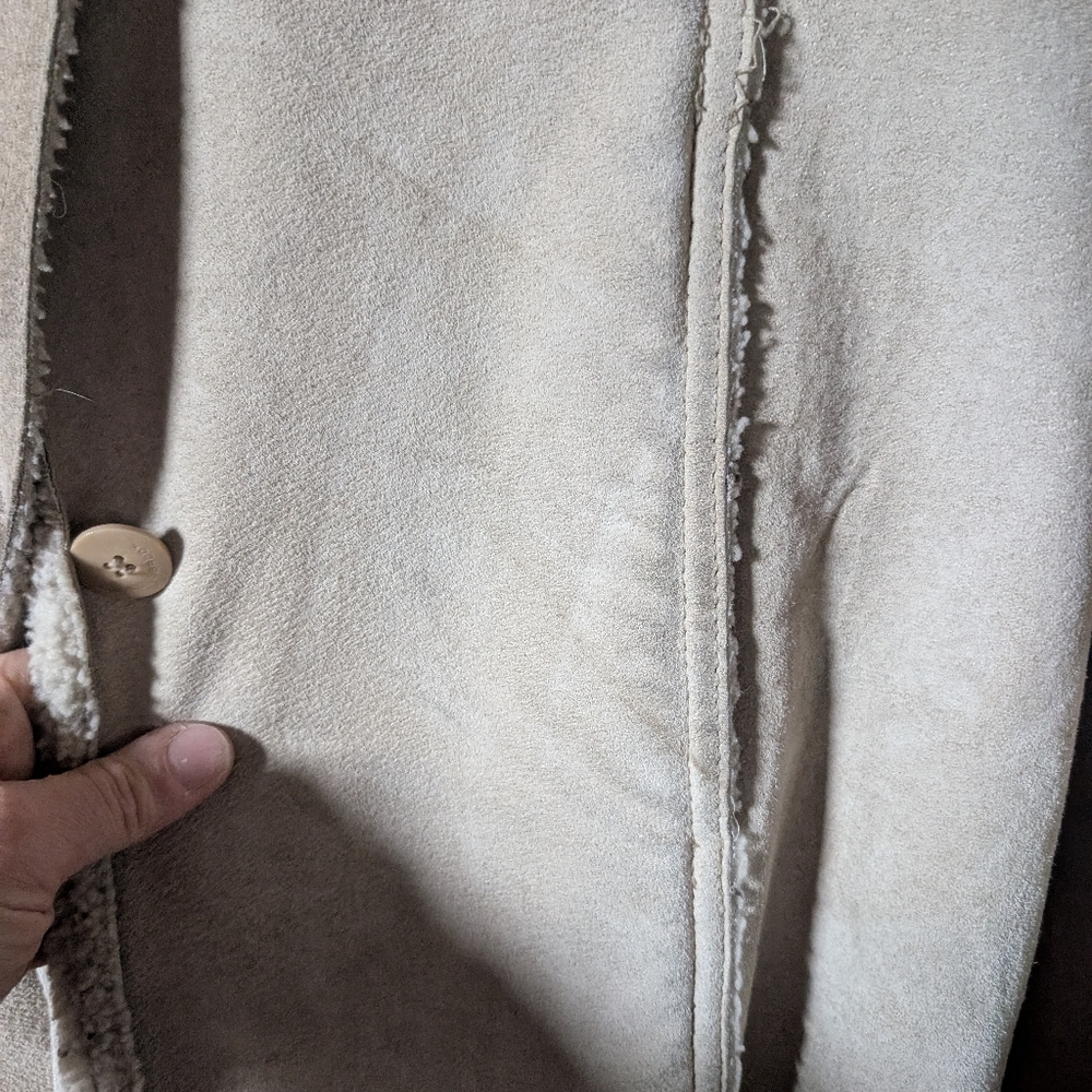 Faux Shearling Lined Genuine Suede Coat - Picture 3 of 8